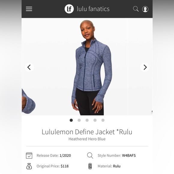 Lululemon Define Jacket Heathered Hero Blue - Picture 1 of 7